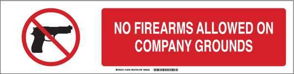 Slider Insert, Alum, No Firearms Allowed, Brady, Mfr#: 140813