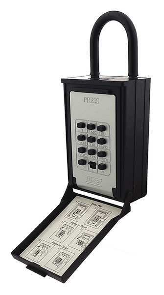 Key/Card Storage Hanging Shackle Push Button Lock Box, Nu-Set, Mfr#: 2080-3