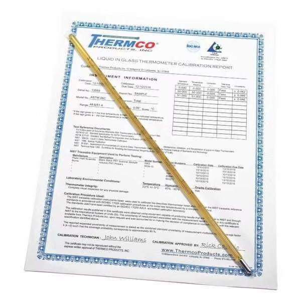 CERT -50, 0, 50, 100, 150C, ASTM1C, Thermco, Mfr#: ACC001CFC