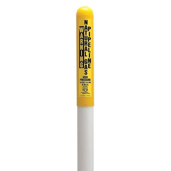 Utility Dome Marker, 66in.H, Yllw/Blk/Wht, Tapco, Mfr#: 113778D