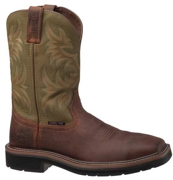 Size 13 Men's Western Boot Steel Work Boot, Brown, Justin Original Workboots, Mfr#: SE4688