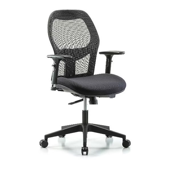 Mesh Desk Chair, 19" to 23", Adjustable Arms, Blue Ridge Ergonomics, Mfr#: BR-EXE-MDHCH-RG-H0-A2-RC