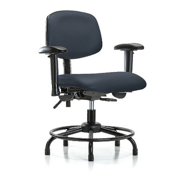 Desk Chair, Vinyl, 18" to 23" Height, Adjustable Arms, Imperial Blue, Blue Ridge Ergonomics, Mfr#: BR-VDHCH-RT-T1-A1-RG-8582