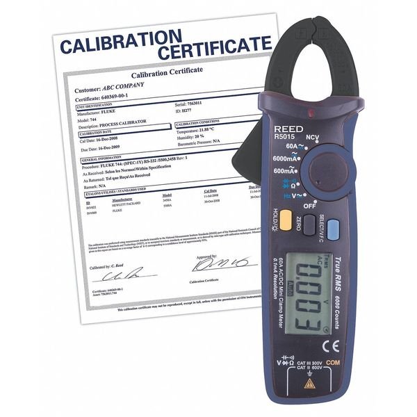 Clamp Meter, mA, w/NIST, Reed Instruments, Mfr#: R5015-NIST