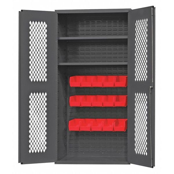 Extra-Heavy Duty Bin Cabinet, 36 in W, 72 in H, 24
