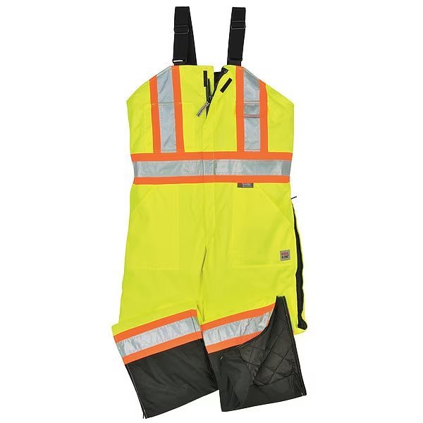 5X Hi-Vis Insulated Bibs, Florescent Green, Tough Duck, Mfr#: S79831