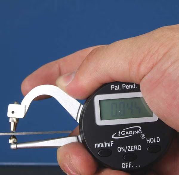 Digital Thickness Gauge, 0 to 1.000 in., Baileigh Industrial, Mfr#: B-MEASUREDT