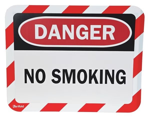 Sign Holder, Adhesv, Danger No Smoking, PK2, Tarifold, Mfr#: P194993NS