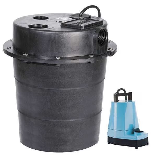 Sink Pump System, 1/6 HP, 115V, 5A, Aluminum, Little Giant Pump, Mfr#: 505055