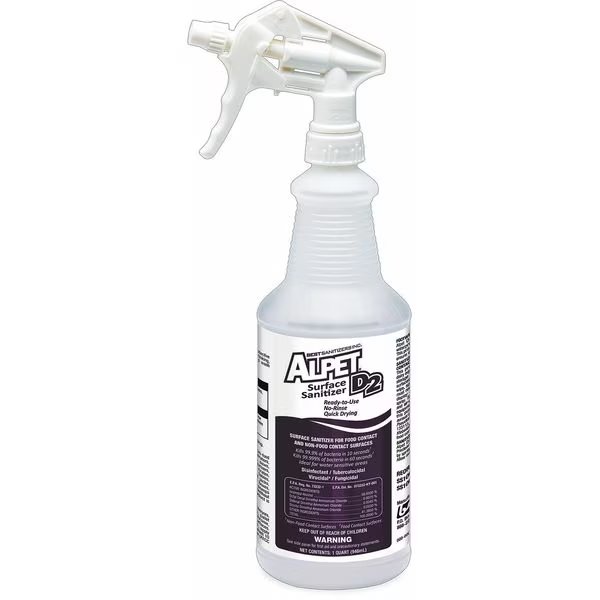 Cleaner, Disinfectant and Sanitizer, 1 qt. Trigger Spray Bottle, Alcohol, 4 PK, Best Sanitizers, Mfr#: SS10009