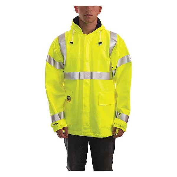 Eclipse Arc Flash Rain Jacket, Cat 2, Ylw/Green, 4XL, Tingley, Mfr#: J44122
