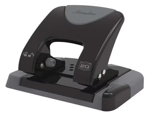 Two-Hole Paper Punch, 20 Sheets, Blck/Gray, Swingline, Mfr#: A7074135
