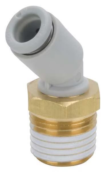 Male Elbow, 45 Deg, 10mm, TubexMale BSPT, Smc, Mfr#: KQ2K10-04AS