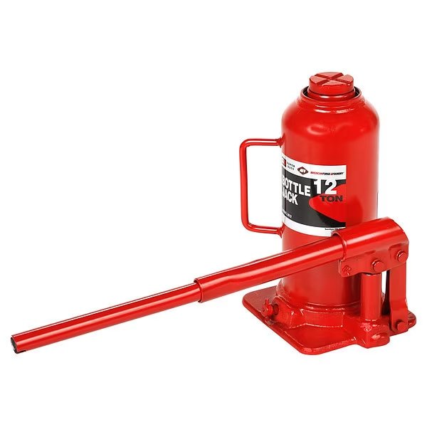 Bottle Jack, 12 ton, Max Lift 18 1/4" H, American Forge & Foundry, Mfr#: 3612