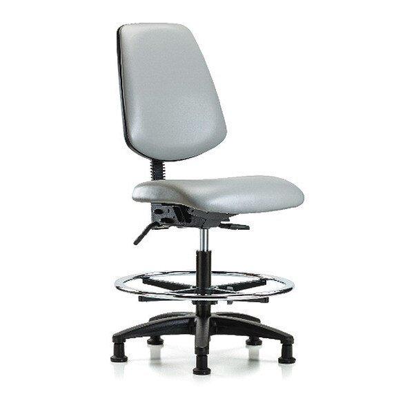 Medium Bench Chair, Vinyl, 22" to 29" Height, No Arms, Dove, Blue Ridge Ergonomics, Mfr#: BR-VMBCH-MB-RG-T1-A0-CF-RG-8567