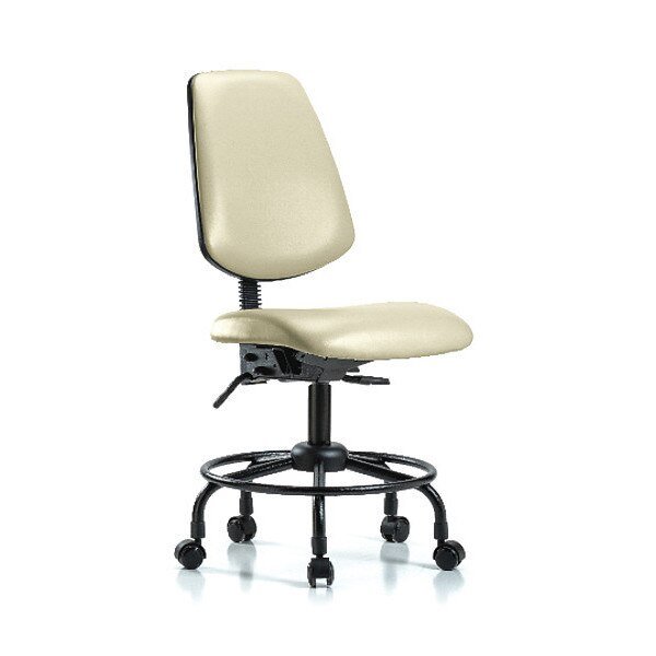 Desk Chair, Vinyl, 21" to 26" Height, No Arms, Adobe White, Blue Ridge Ergonomics, Mfr#: BR-VDHCH-MB-RT-T0-A0-RC-8501