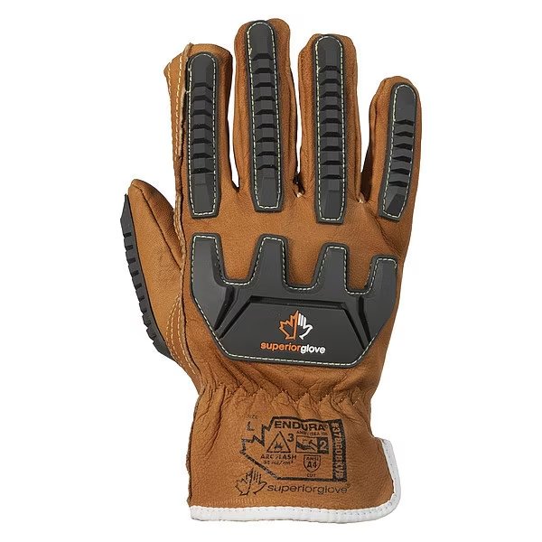 Arc Flash Driver Glove, Goat Grain, M, PR, Superior Glove, Mfr#: 378GOBKVBM