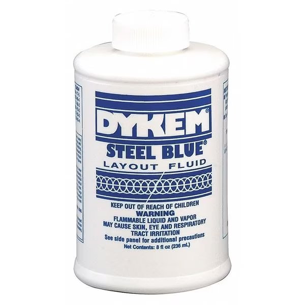 Dykem Steel Blue, Layout Fluid, Bottle, 8 oz, Dykem, Mfr#: 80400
