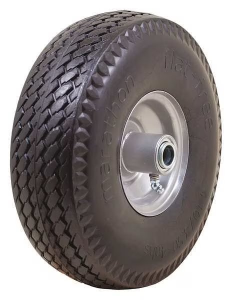Flat Free Wheel, Polyurethane, 300 lb, Gray, Marastar, Mfr#: 00015