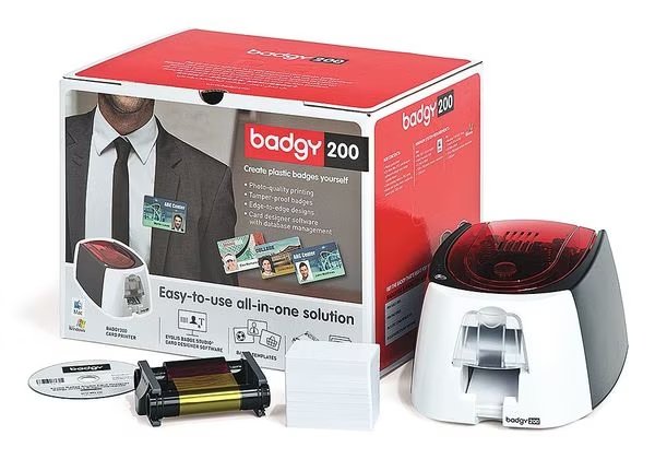 ID Card Printer, 30 mil, 7-7/8 in. W, Badgy, Mfr#: B22U0000RS