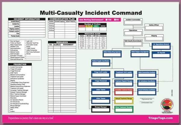 Multi-Casualty ICS Worksheet, PK25, Disaster Management Systems, Mfr#: DMS 05562