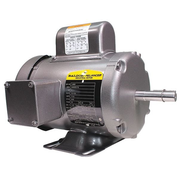 Capacitor-Start General Purpose Motor, 1/2 HP, 115/230V AC Voltage, 56 Frame, 3,450 Nameplate RPM, Baldor-Reliance, Mfr#: L3503