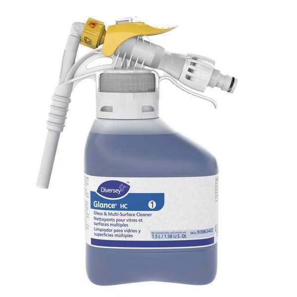 Glass and All Purpose Cleaner, 1.5L Hose End Connection Bottle, 2 PK, Diversey, Mfr#: 93063402