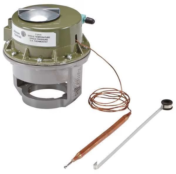 Pneumatic Thermostat, Dual Temperature, Heating and Cooling, Vertical, Johnson Controls, Mfr#: T-3311-1