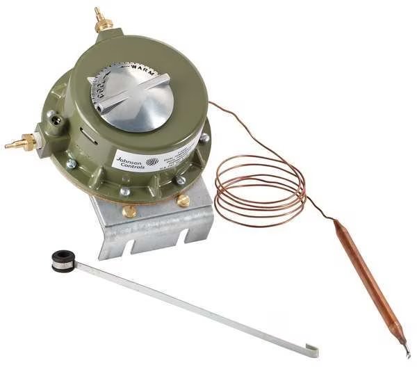 Pneumatic Thermostat, Dual Temperature, Heating and Cooling, Vertical, Johnson Controls, Mfr#: T-3300-1