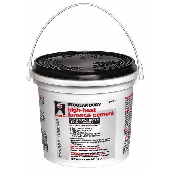 Furnace/Stove Cement, High Temp., 1/2 gal., Hercules, Mfr#: 35515