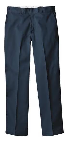 Work Pants, Poly/Cotton Twill, Navy, 40x32, Dickies, Mfr#: P874NV 4032