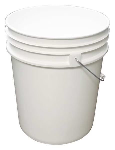 5 gal Round Bucket, White, Plastic, Impact Products, Mfr#: 5515p-91