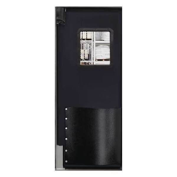 Swinging Door, 7 x 3ft, Black, Polyethylene, Chase, Mfr#: 3684RBLA