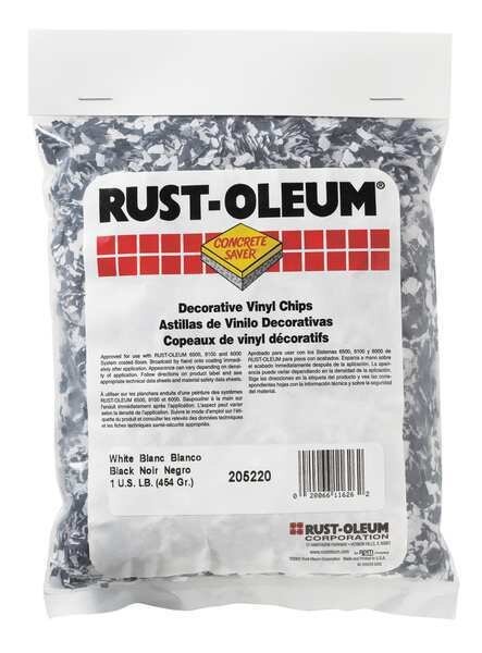 Floor Chip, Black/White, Vinyl, 1 lb., Rust-Oleum, Mfr#: 205220