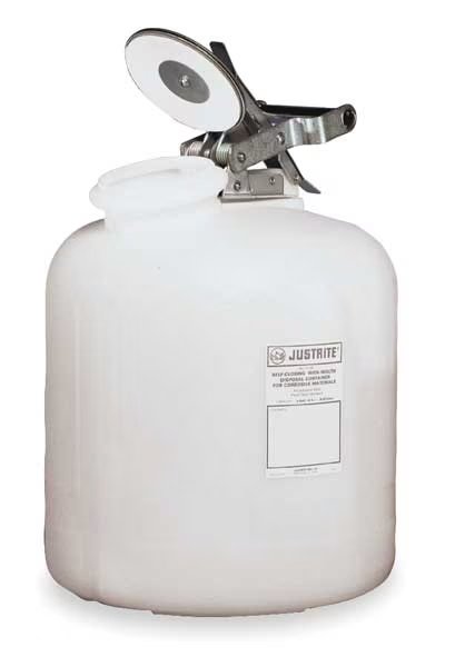 Disposal Can, 2 Gal., White, Polyethylene, Justrite, Mfr#: 12762