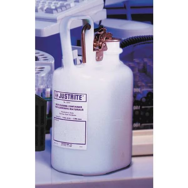 Disposal Can, 1 Gal., White, Polyethylene, Justrite, Mfr#: 12161