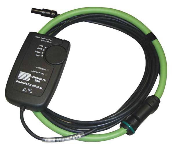 AC Clamp On Current Probe, 60/600/6000A, Dranetz, Mfr#: DRANFLEX6000XLB48