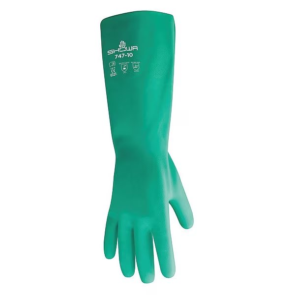 19" Chemical Resistant Gloves, Nitrile, 9, 1 PR, Showa, Mfr#: 747-09