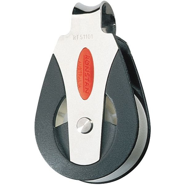 Pulley Block, Fibrous Rope, 1,650 lb Max Load, Painted, Ronstan, Mfr#: RF51101