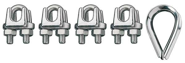 Wire Rope Clip and Thimble Kit, 3/4 In, Ronstan, Mfr#: ID003404-19