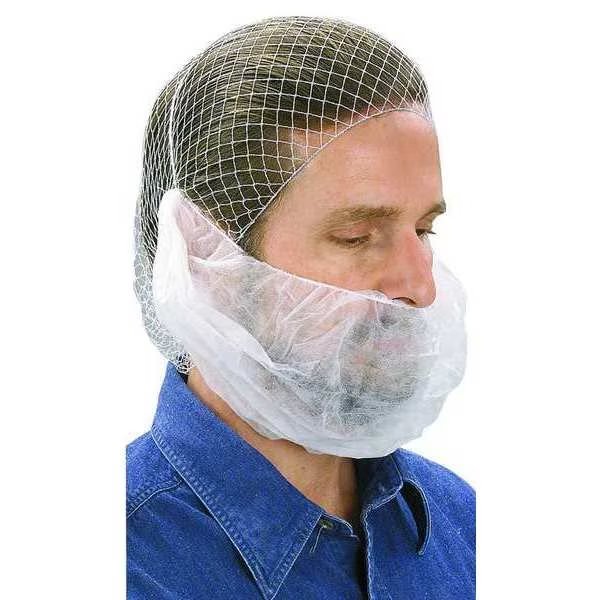Beard Restraint Cover, Polypropylene, Universal Size, White, 100 Per Bag, Cellucap, Mfr#: BP4RGRA
