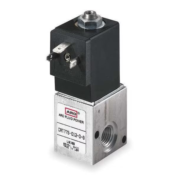 Solenoid Air Control Valve, 1/4 In, 120VAC, Aro, Mfr#: CAT77S-120-A