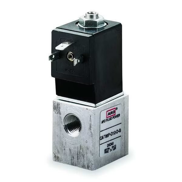 Solenoid Air Control Valve, 1/4 In, 24VDC, Aro, Mfr#: CAT88P-024-D