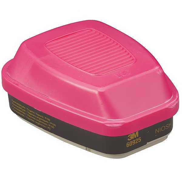 Combination Cartridge/Filter, Bayonet, OV, FM, P100, Black, Magenta, Olive, 2 PK, NIOSH, 3M, Mfr#: 60925