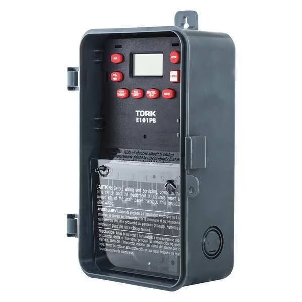Electronic Timer, 24 hr, SPST, Tork, Mfr#: E101PB