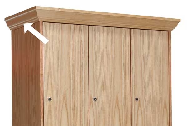 Locker Crown Molding, Wood, Overall W 3