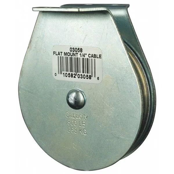 Pulley Block, Wire Rope, 1/4 in Max Cable Size, 800 lb Max Load, Zinc Plated, EnjoyTool Select, Mfr#: 4JX77