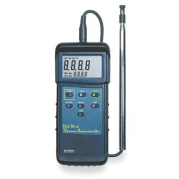 Anemometer, 40 to 3940 fpm, Extech, Mfr#: 407123