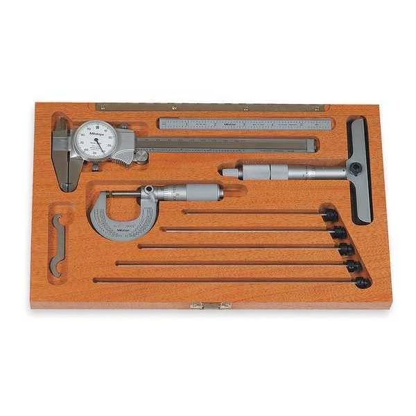 Measuring Tool Kit, 4pc, Mitutoyo, Mfr#: 64PKA070C