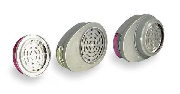 Combination Cartridge/Filter, Bayonet, AM, MA, P100, Green, Magenta, 2 PK, NIOSH 42 CFR 84, Msa Safety, Mfr#: 815365